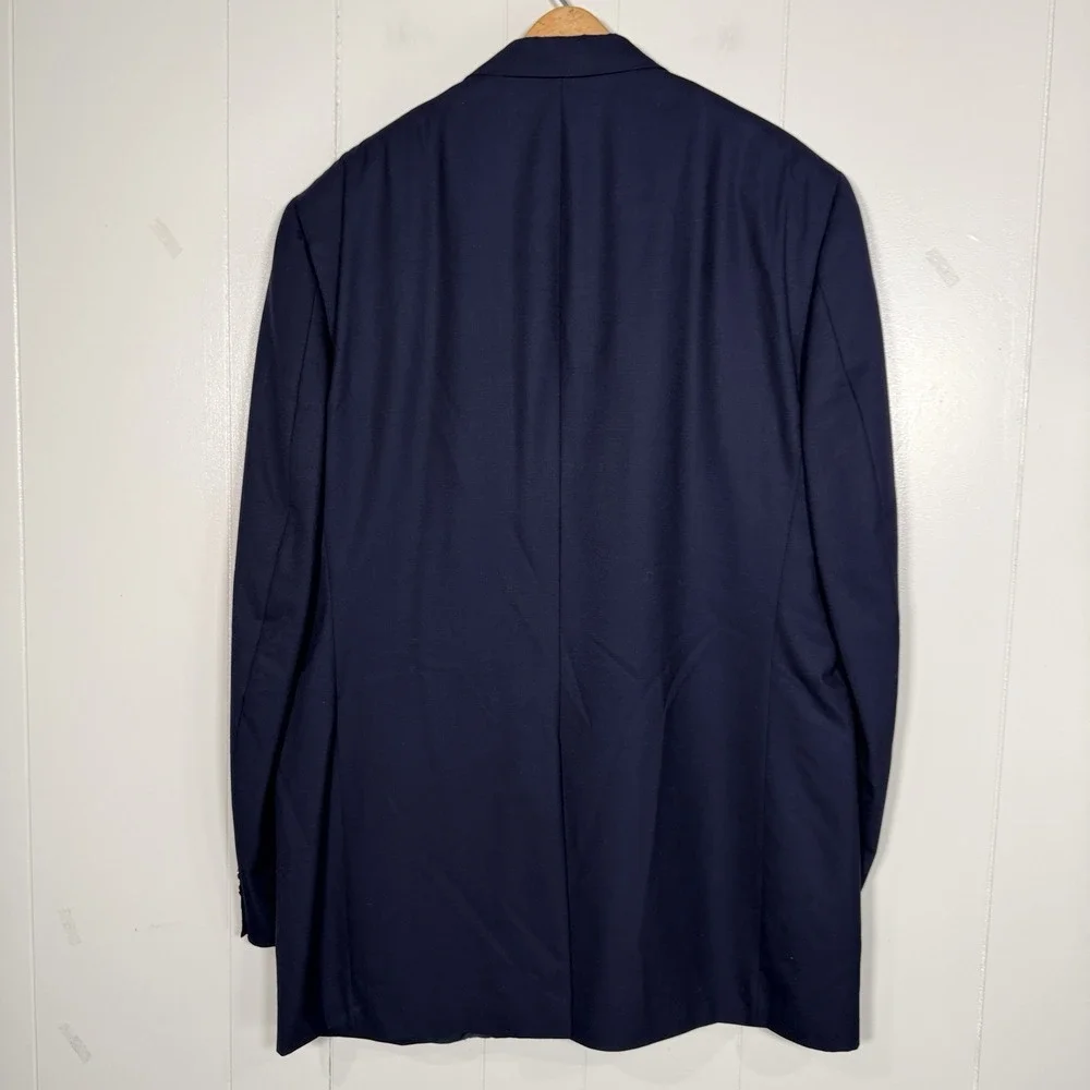 Vintage Burberry London Men's Navy Wool Blazer Jacket 44XL Gold Buttons USA